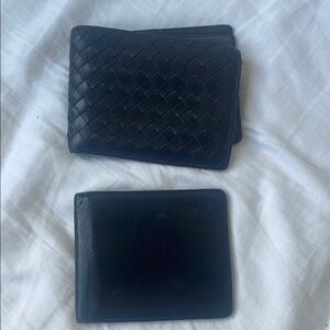 Black Woven Leather Wallet